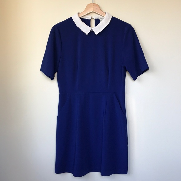 Deep blue collared mini dress - Picture 1 of 5